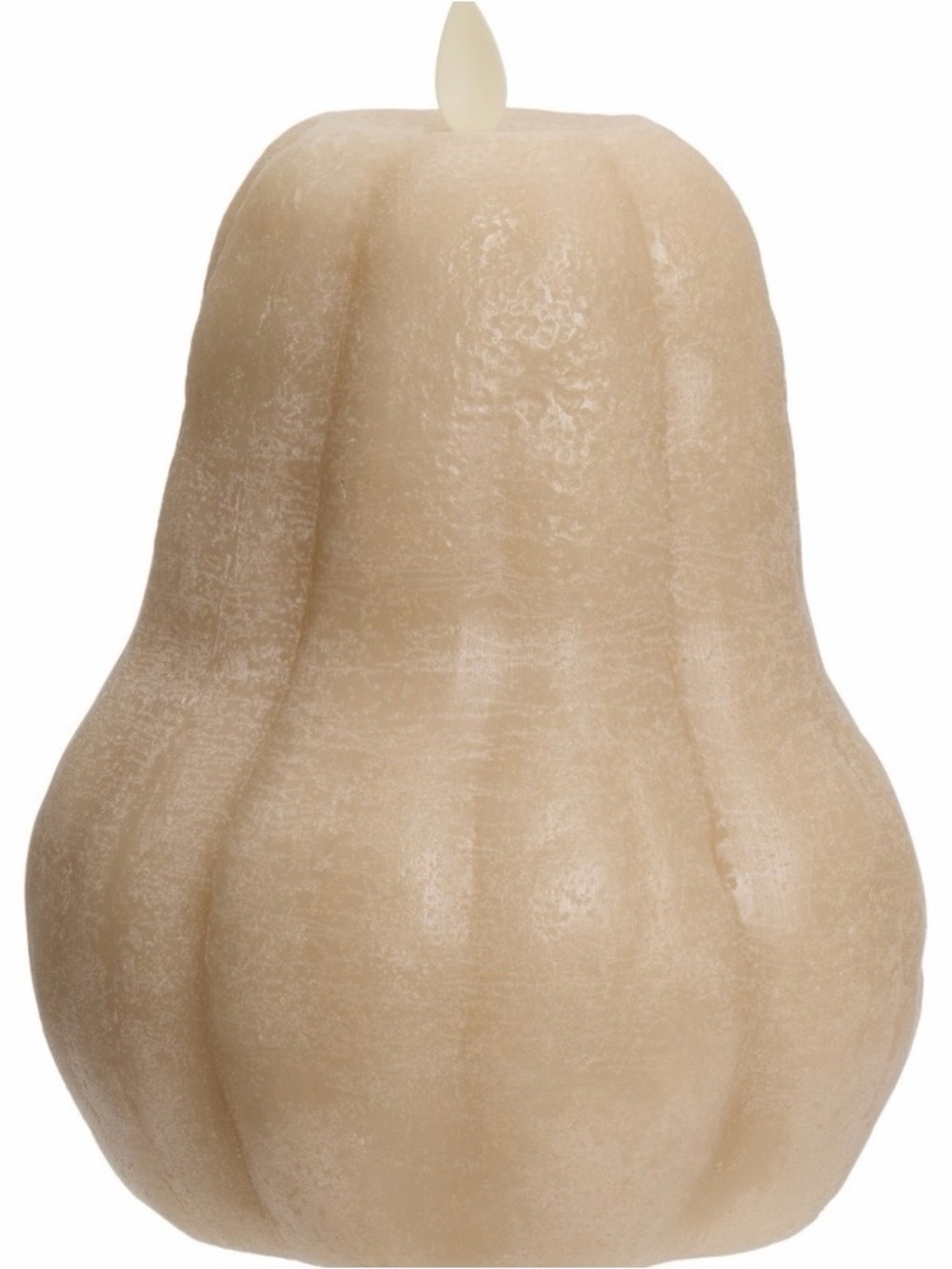 NEW Luminara Jumbo Fall Autumn Gourd Flameless Candle 5.3" x 8" Pebble Tan Timer
